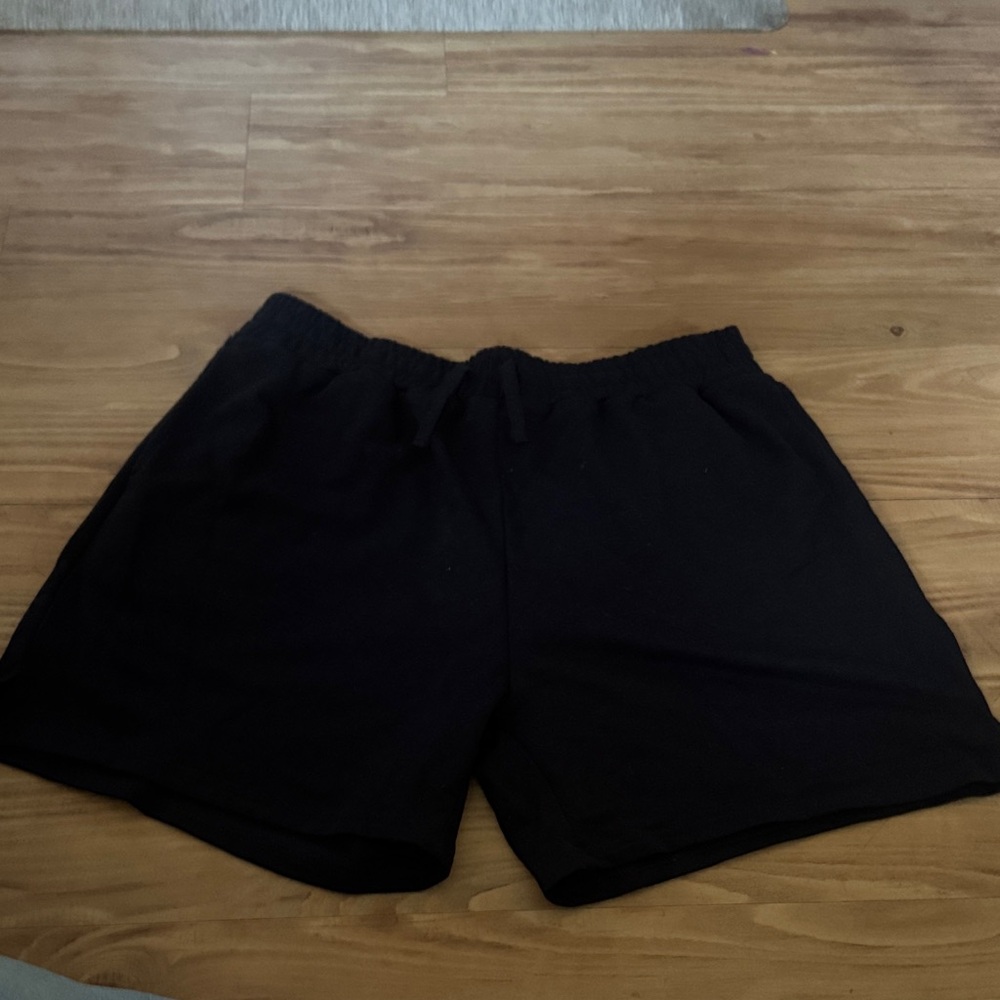 2 pair of Women’s (1) Black & (1) Gray Casual Drawstring Shorts